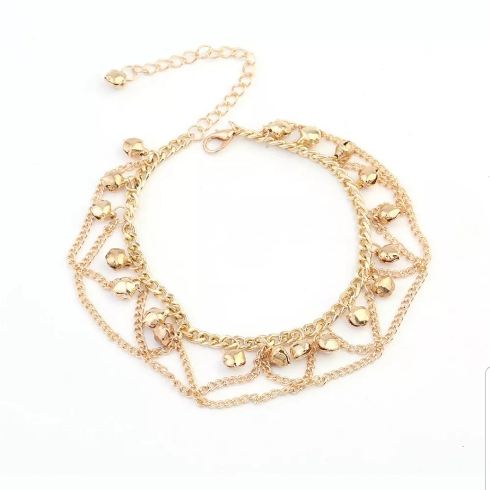 🔜 Gold Boho Anklet - Picture 2 of 5